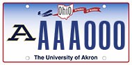 The University of Akron Athletic A license plate The University of Akron Athletic A license plate