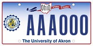 The University of Akron seal license plate The University of Akron seal license plate
