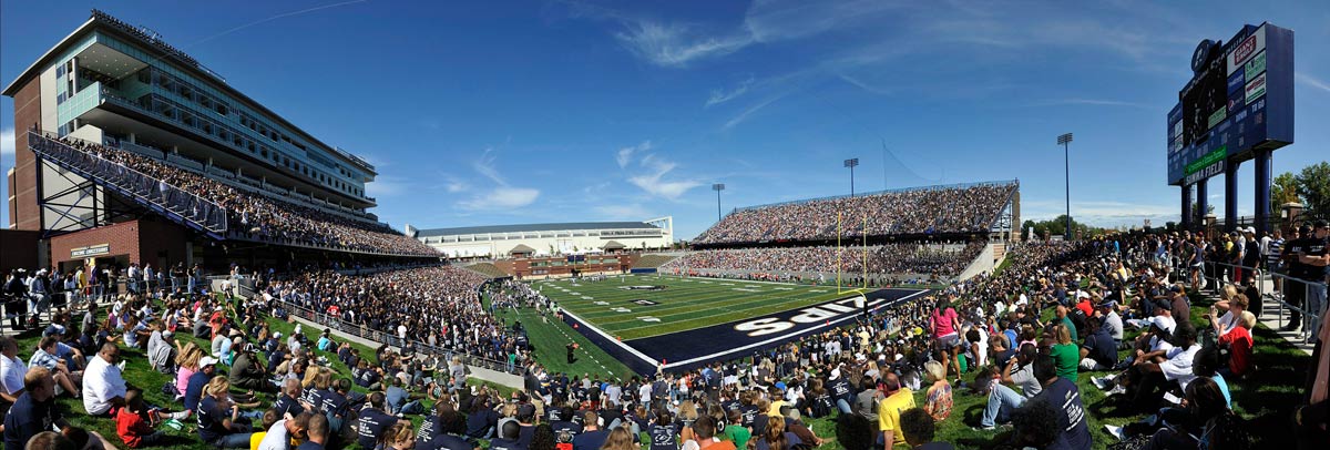 Fans pack InfoCision Stadium-Summa Field at bet365官网 bet365官网 of bet365官网 for the first football game held on campus in decades