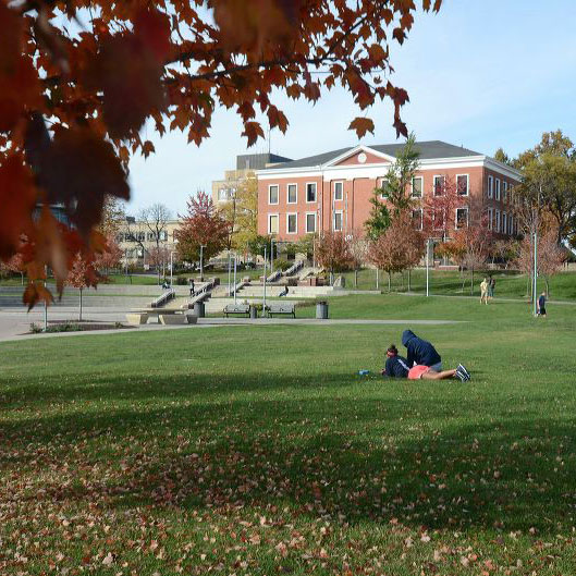 Students relaxing on campus at bet365官网 bet365官网 of bet365官网