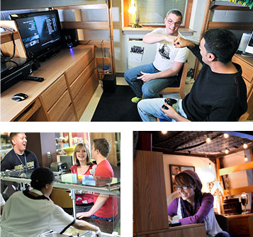 Inside a residence hall