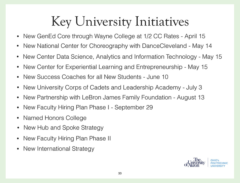 Key initiatives