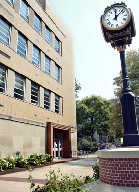 Zook Hall with clock