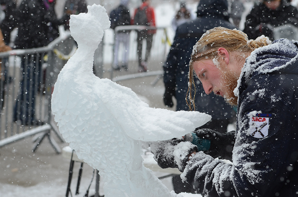Caleb Landis carving