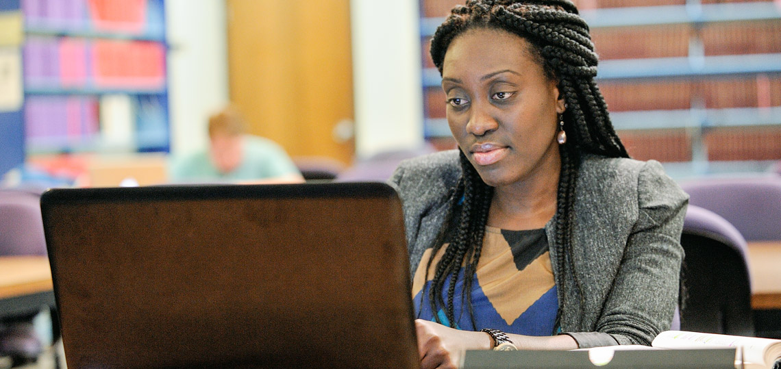 Student in the Law Library