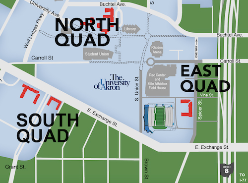 Residence Life and Housing main map