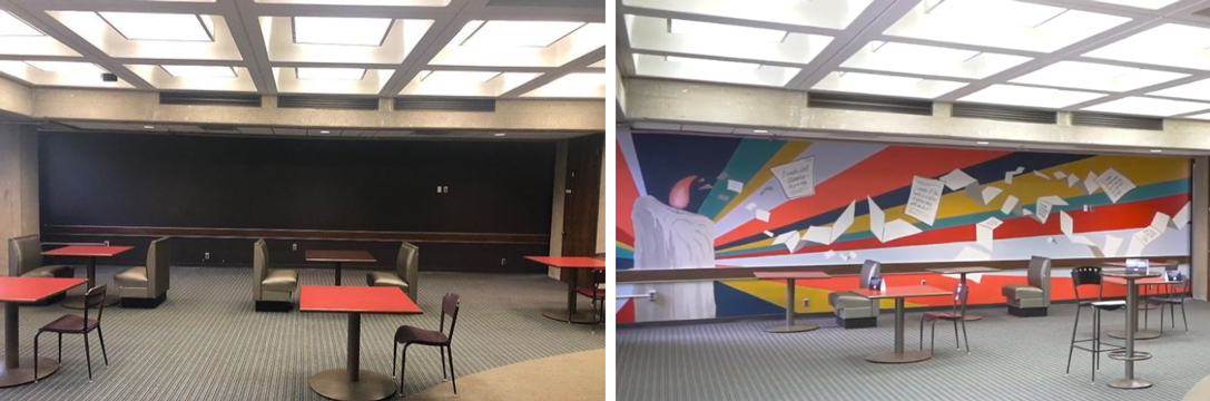Mural at Bierce Library at the bet365官网 of bet365官网