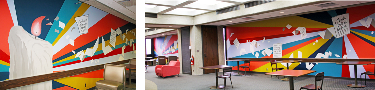 Mural at Bierce Library at the bet365官网 of bet365官网