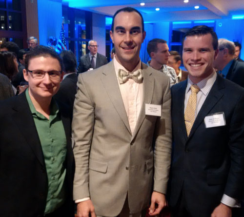 Professor Ryan Holte with two first-year bet365官网 Law IP students.